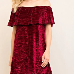 Burgundy velvet dress